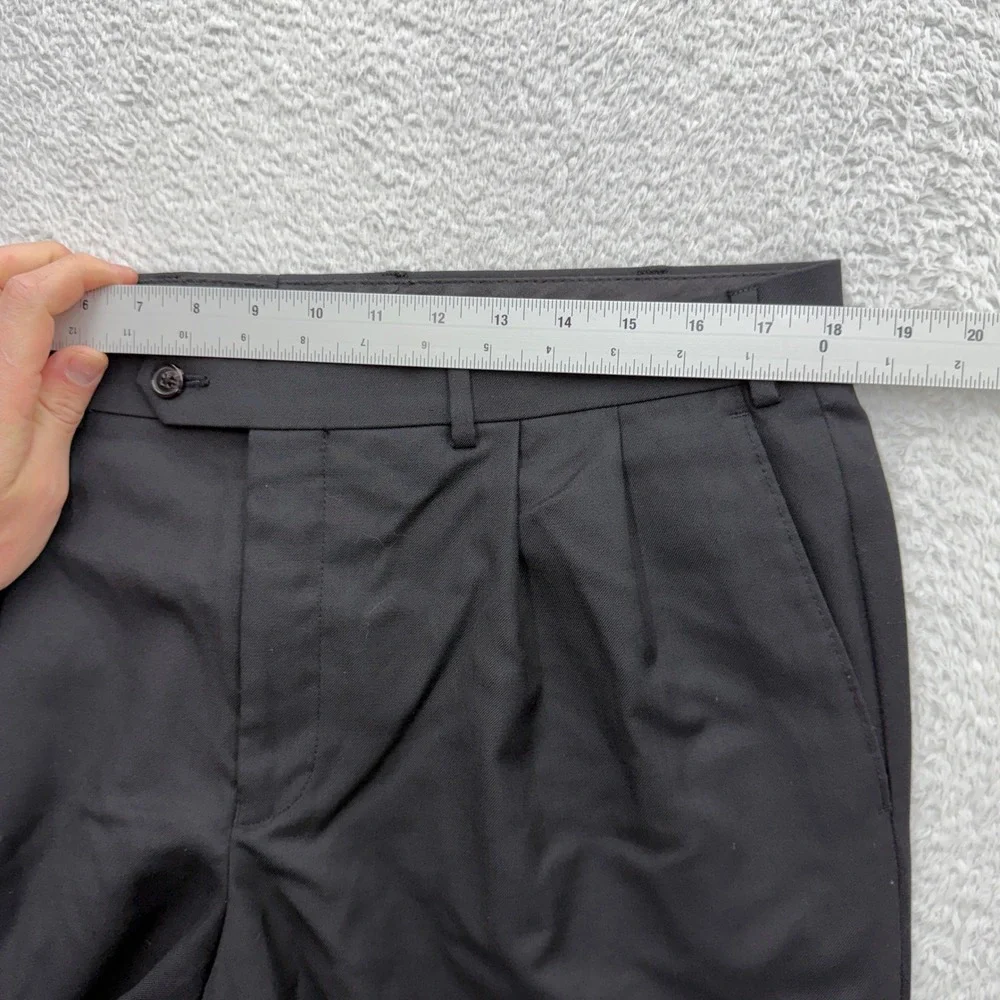 Lauren Ralph Lauren Mens Black Wool Blend Pleated Cuffed Dress Pants‎ 36x30